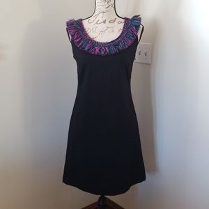 Buckley K Black Tassel Fringe Sleeveless Dress